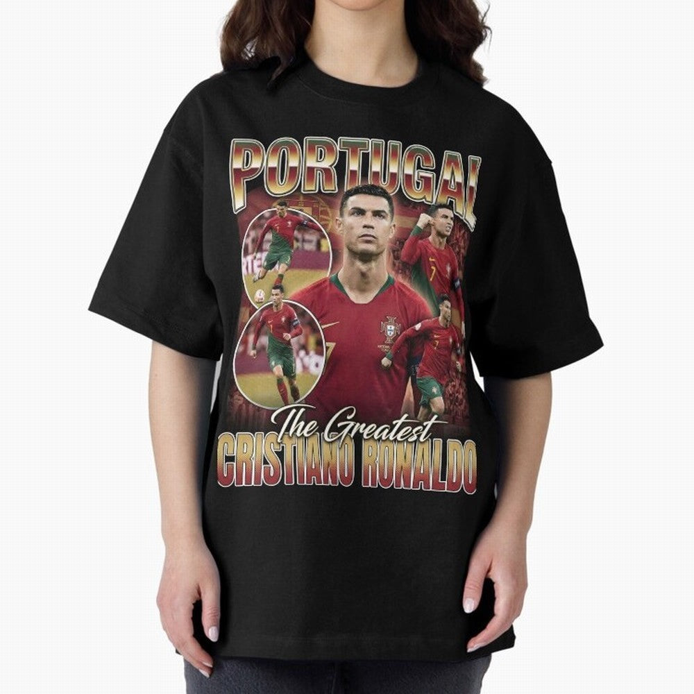Cristiano Ronaldo Portugal Vintage Oversized T-Shirt Create FIFA World Cup 2026 Spirit, Connected to England, Neymar, Haaland and Cristiano Ronaldo, Classic Soccer Heritage, Championship Pressure, Fan Loyalty and International Pride; Great for