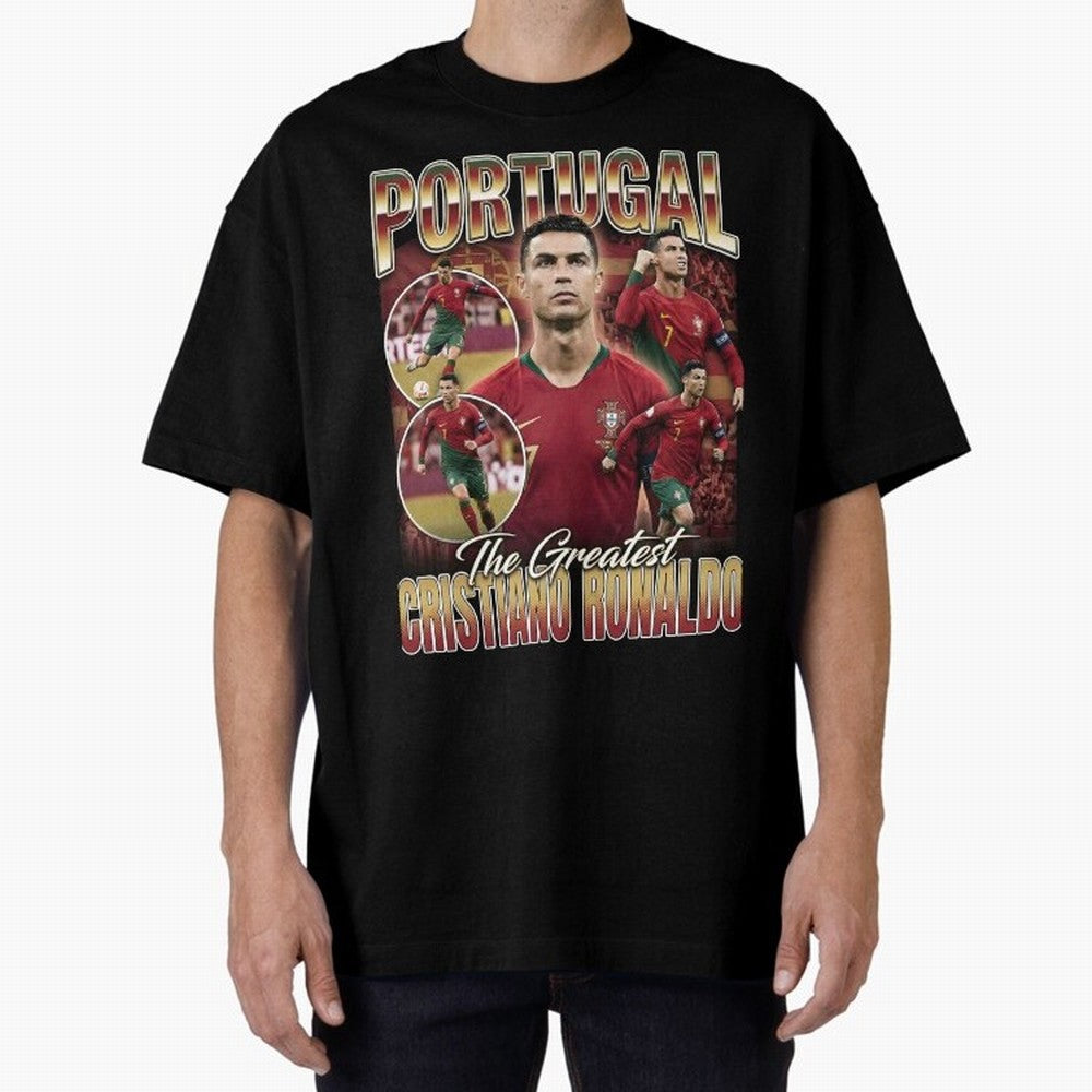 Cristiano Ronaldo Portugal Vintage Oversized T-Shirt Create FIFA World Cup 2026 Spirit, Connected to England, Neymar, Haaland and Cristiano Ronaldo, Classic Soccer Heritage, Championship Pressure, Fan Loyalty and International Pride; Great for