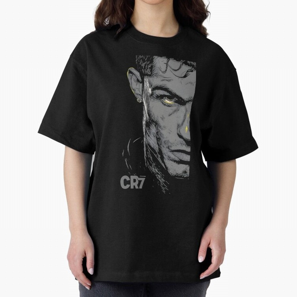 Cristiano Ronaldo Goat 7 Oversized T-Shirt Fuel Global Football Passion for FIFA World Cup 2026 Group Stage, with Messi and Cristiano Ronaldo, Portugal, Champion Mindset, Group Stage Buzz, Knockout Tension and Passionate Fan Culture; Ideal for Fans