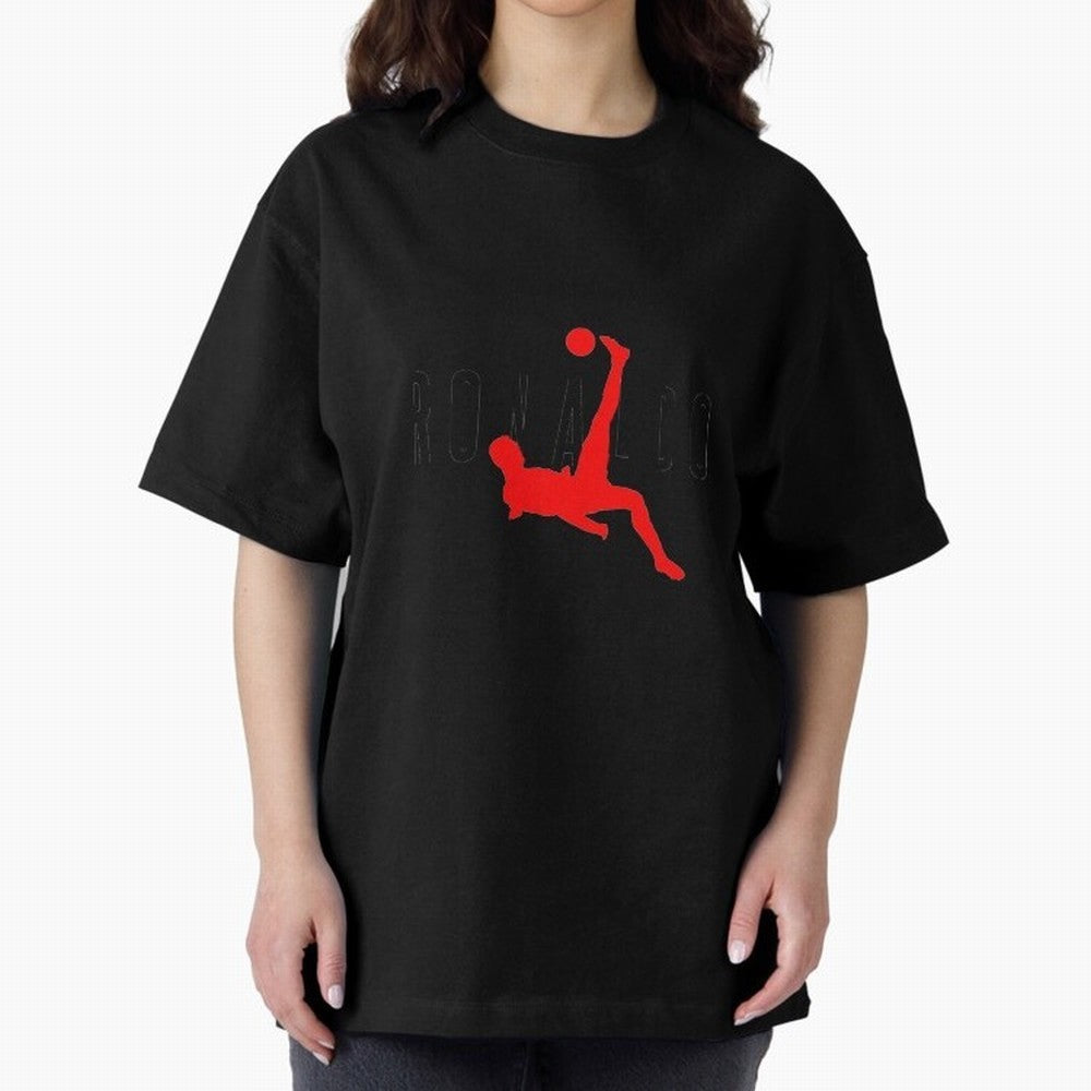 Air Ronaldo Oversized T-Shirt Celebrate Rivalries and Pride in Match Day Hype around FIFA World Cup 2026 Group Stage, Messi, Netherlands, Vintage Soccer Flavor, Modern Football Stars, National Flags and Final Night Emotion; Perfect for Supporters