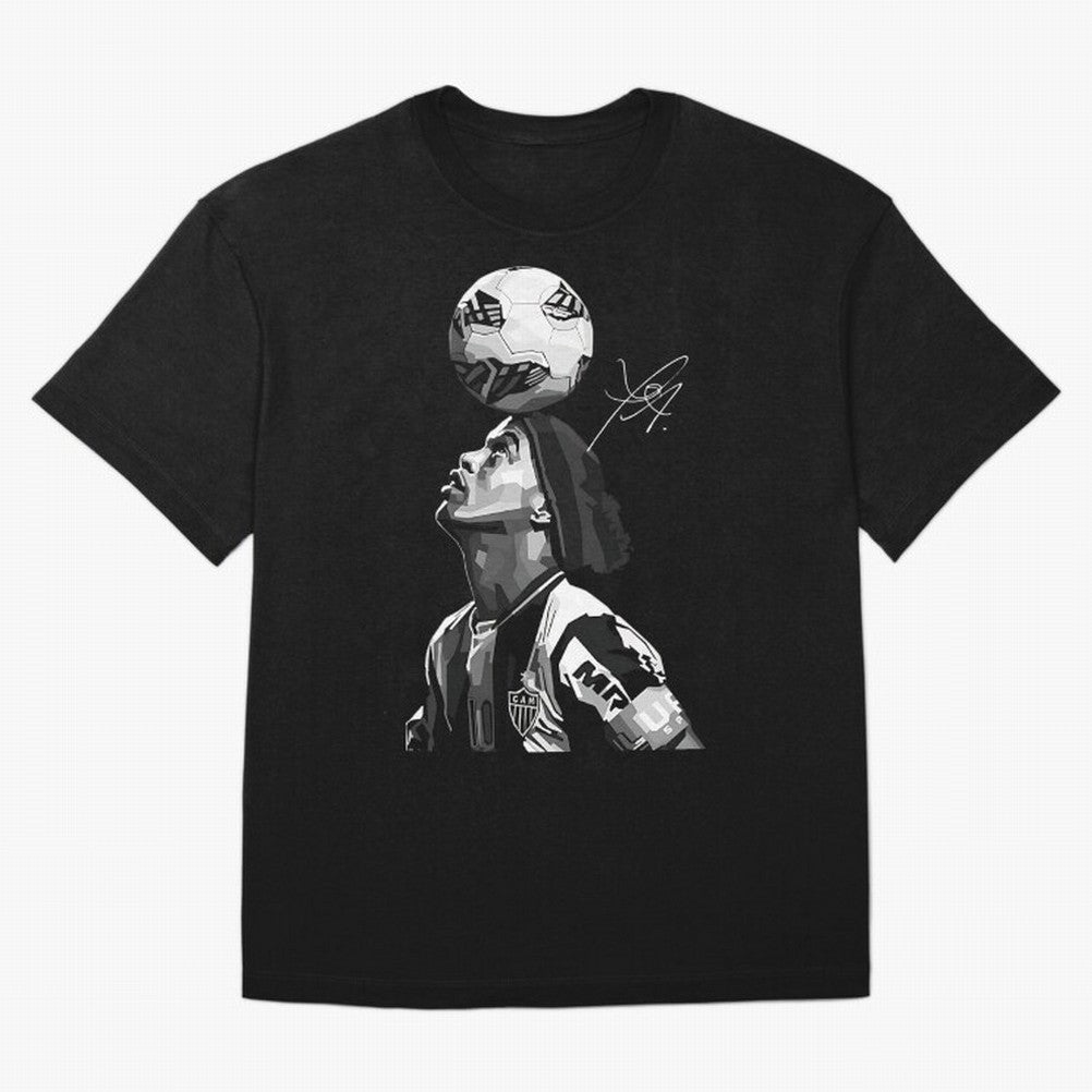 Ronaldinho - black white Oversized T-Shirt Honor the Beautiful Game during Match Day Hype around FIFA World Cup 2026 USA Canada Mexico, Cristiano Ronaldo, Haaland and CR7, England and Germany, Football Festival Excitement, Trophy Ambitions, Country
