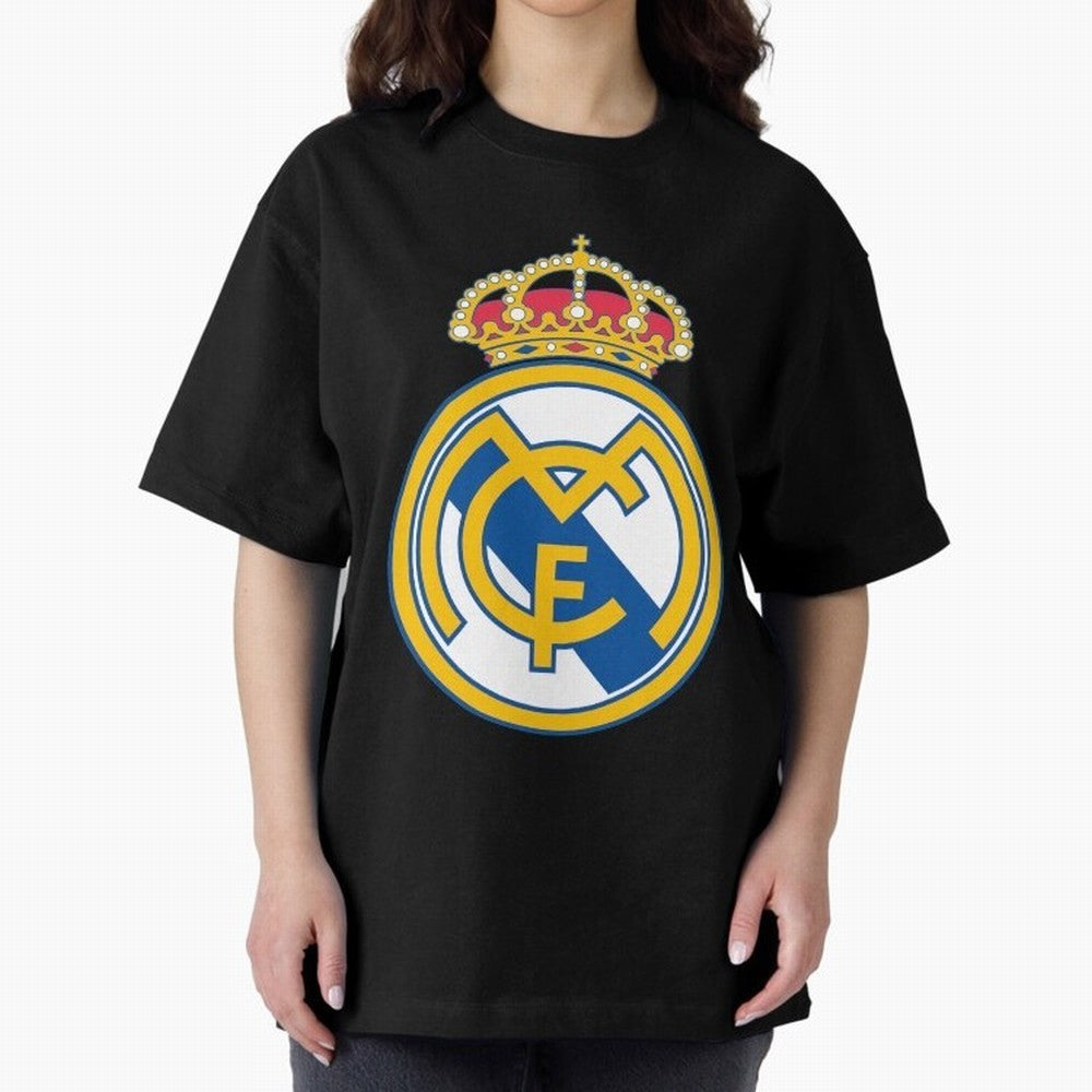 The Madrid CF Logo Oversized T-Shirt Celebrate the Stars of FIFA World Cup 2026 with Cristiano Ronaldo, Haaland and CR7, Portugal Energy, Sports Nostalgia, International Competition, Famous Players and Unforgettable Victories; Great for Supporters