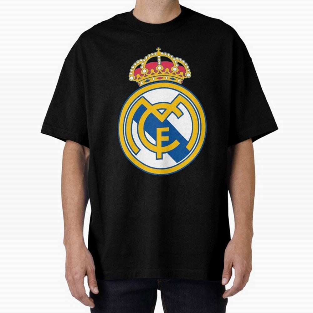 The Madrid CF Logo Oversized T-Shirt Celebrate the Stars of FIFA World Cup 2026 with Cristiano Ronaldo, Haaland and CR7, Portugal Energy, Sports Nostalgia, International Competition, Famous Players and Unforgettable Victories; Great for Supporters