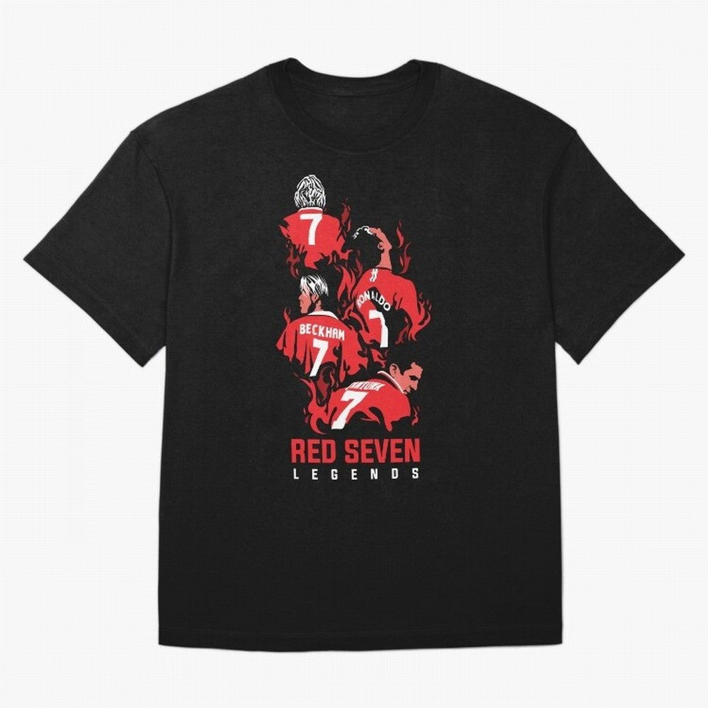The Red Seven - Man Utd Oversized T-Shirt Celebrate FIFA World Cup 2026 for Fans of Messi and England and Germany, Bringing Football Festival Excitement, Trophy Ambitions, Country Rivalries and Star Player Buzz; Perfect for Supporters Who Want Bold