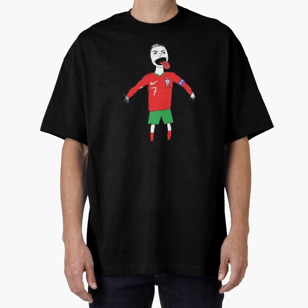 Badly Drawn Ronaldo Oversized T-Shirt Bring Global Tournament Vibes to the FIFA World Cup 2026 Group Stage Journey through Messi Highlights, England Pride, Soccer Culture, Superstar Moments, National Team Dreams and Competitive Fire; Ideal for