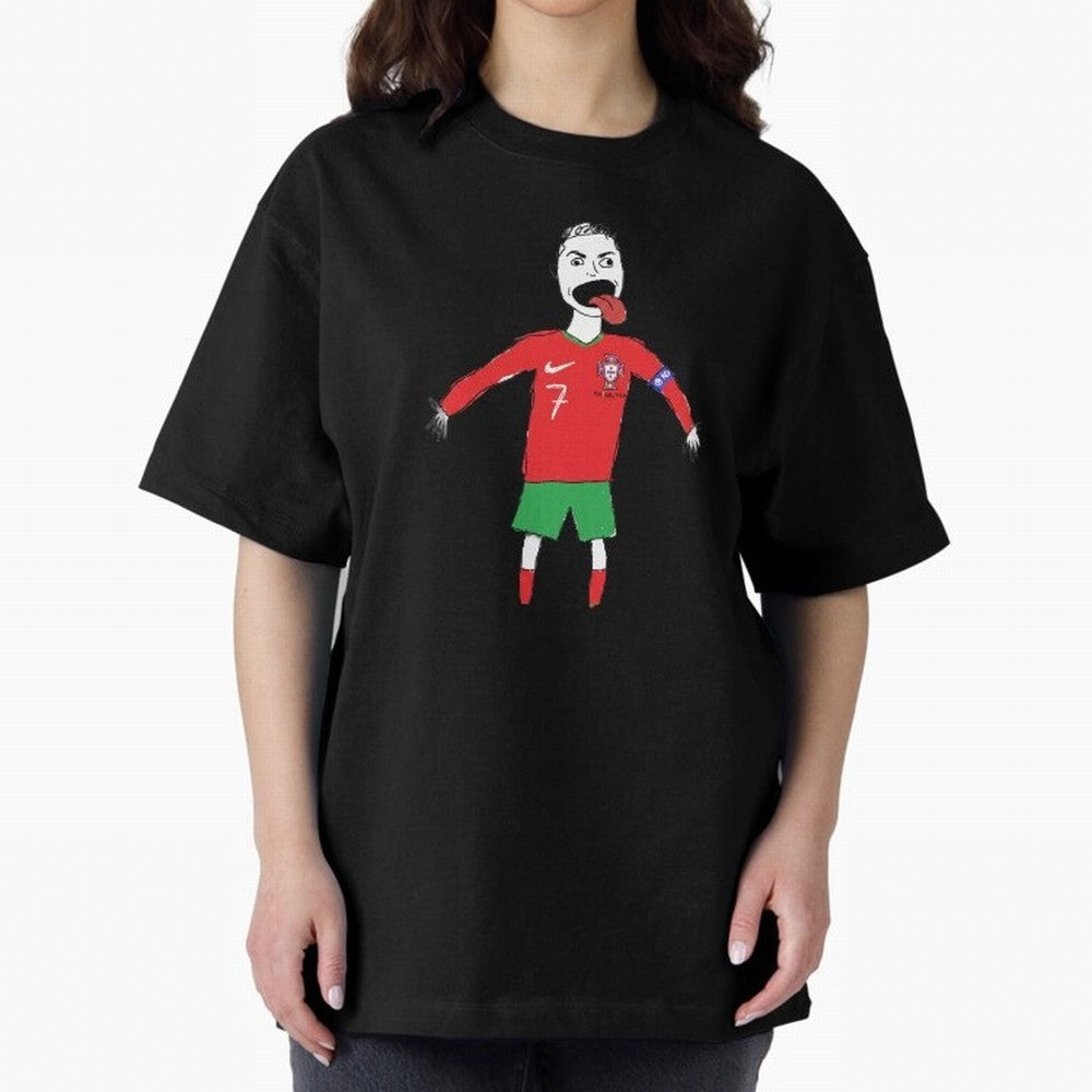Badly Drawn Ronaldo Oversized T-Shirt Bring Global Tournament Vibes to the FIFA World Cup 2026 Group Stage Journey through Messi Highlights, England Pride, Soccer Culture, Superstar Moments, National Team Dreams and Competitive Fire; Ideal for