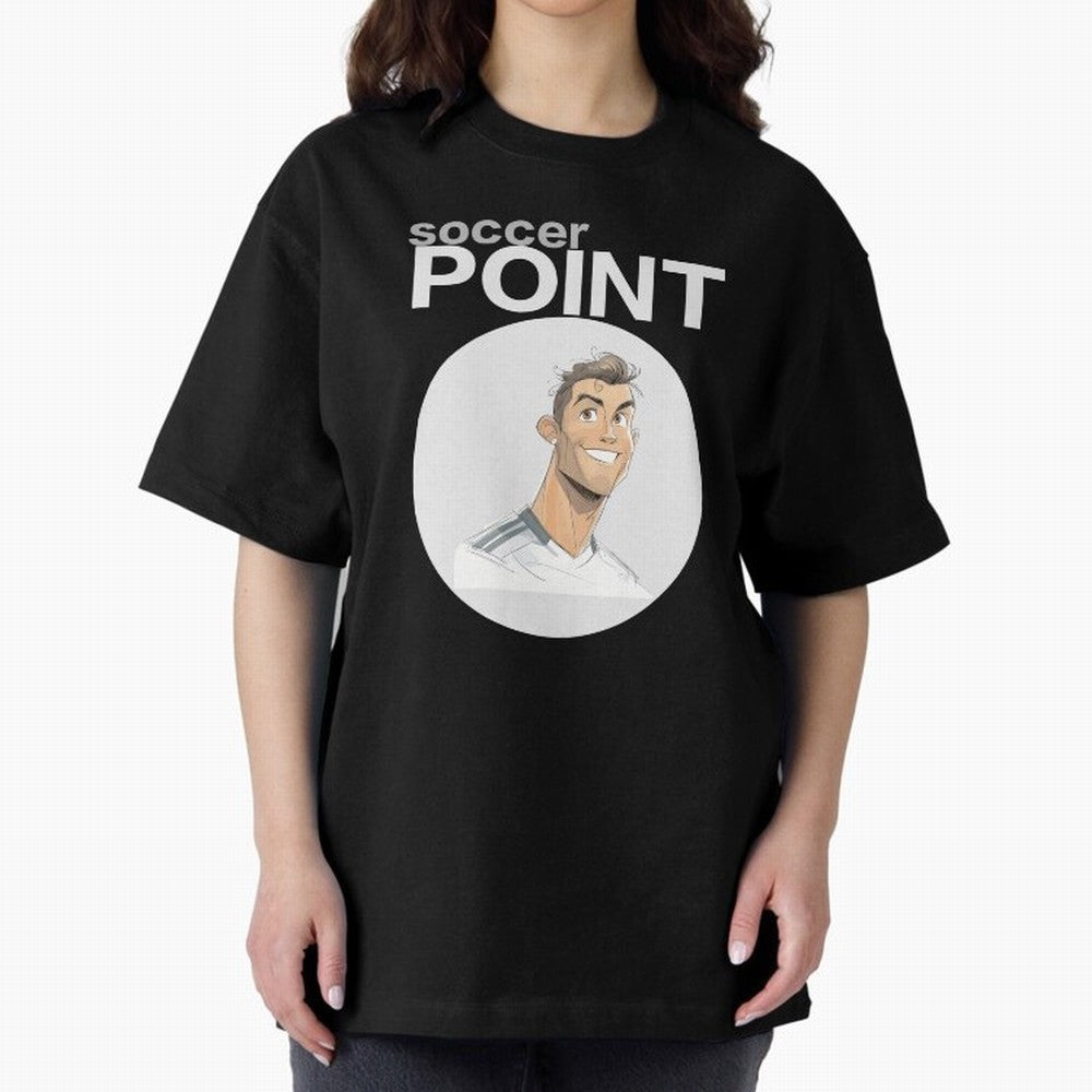 Cristiano Ronaldo POINT Oversized T-Shirt Make Every Kick Count in FIFA World Cup 2026 Spirit, Built around England, France and Netherlands, CR7, Soccer Culture, Superstar Moments, National Team Dreams and Competitive Fire; Ideal for Football Dads,