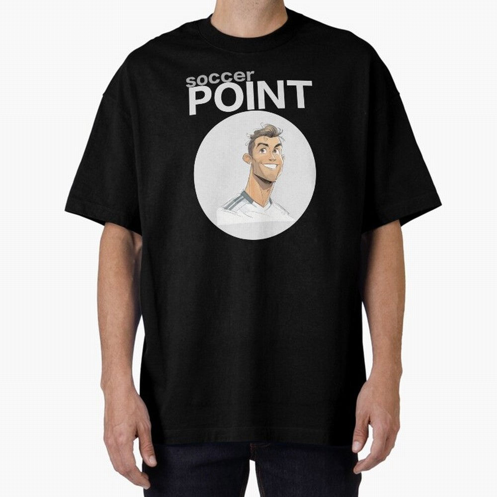 Cristiano Ronaldo POINT Oversized T-Shirt Make Every Kick Count in FIFA World Cup 2026 Spirit, Built around England, France and Netherlands, CR7, Soccer Culture, Superstar Moments, National Team Dreams and Competitive Fire; Ideal for Football Dads,
