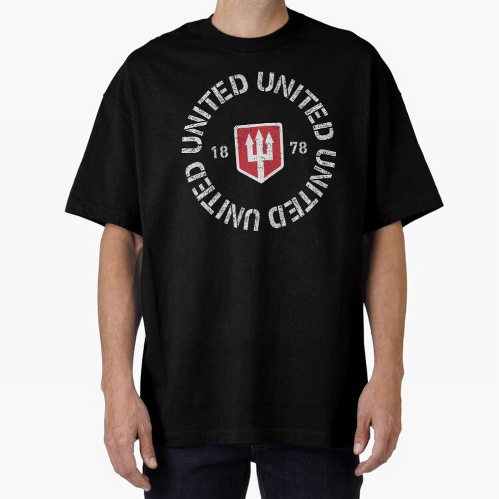 Manchester United Retro Vintage Oversized T-Shirt Celebrate Unforgettable Nights in Global Football Passion for FIFA World Cup 2026 USA Canada Mexico, Driven by Neymar, Haaland and Cristiano Ronaldo, Argentina, France and Brazil, Football Festival