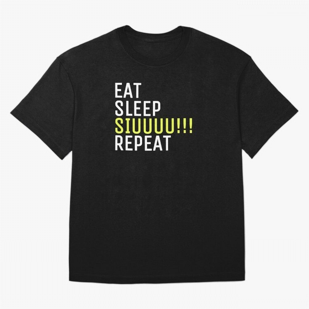 Eat sleep siuuu repeat Oversized T-Shirt Relive FIFA World Cup 2026 Group Stage Featuring Neymar, Haaland and Cristiano Ronaldo, France Energy, Championship Spirit, Famous Goals, Roaring Crowds and International Football Unity; Great for Supporters