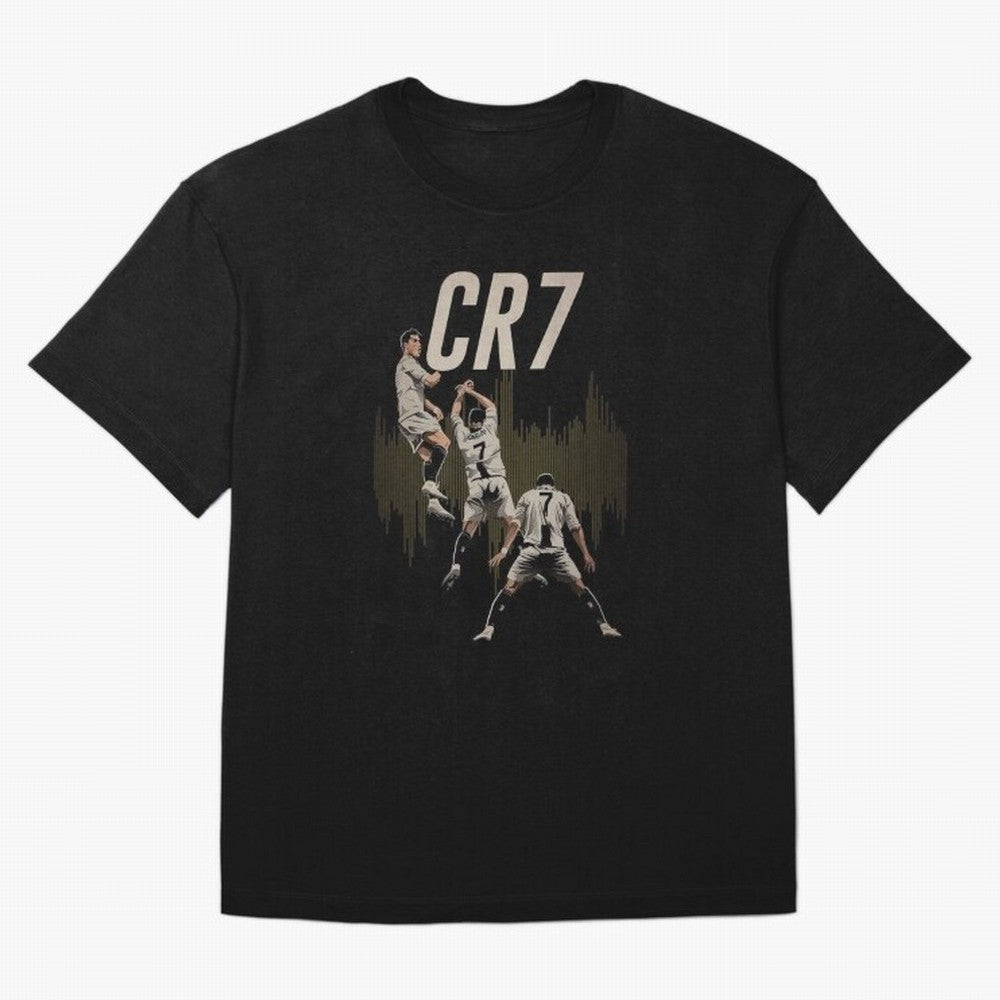 Illustration Ronaldo Design Oversized T-Shirt Cheer through Every Moment of Global Football Passion for FIFA World Cup 2026 USA Canada Mexico, Highlighting Messi, CR7 and Mbappe, Spain and Netherlands, Retro Football Energy, Iconic Rivalries,