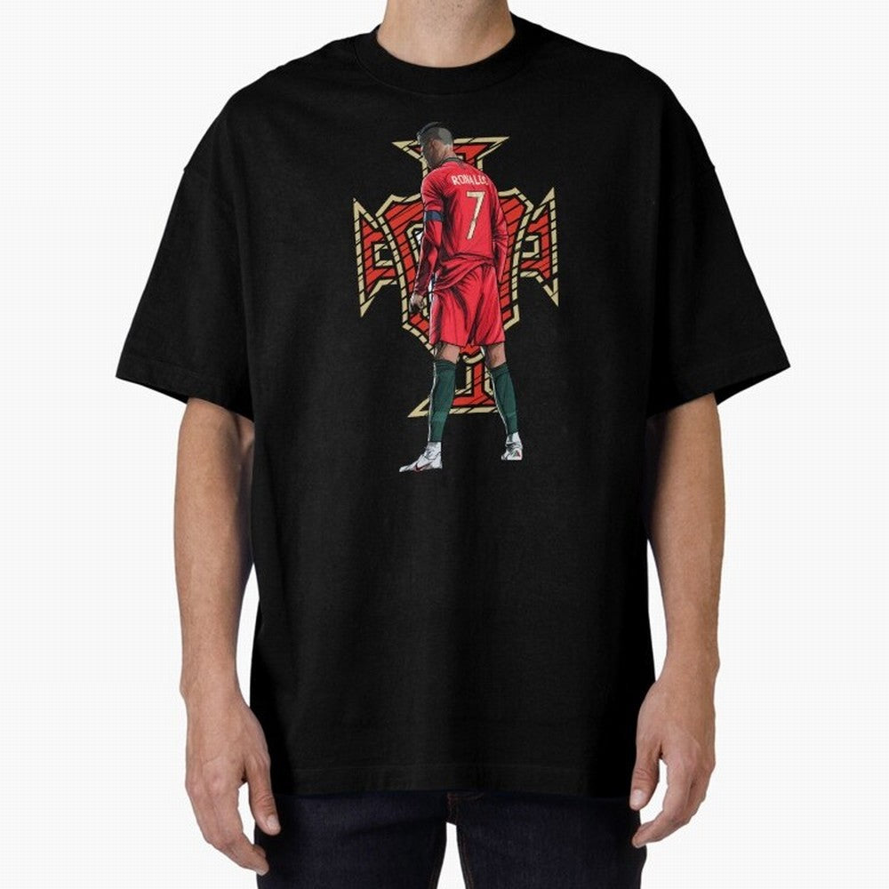 Cristiano Ronaldo Portugal Logo Oversized T-Shirt Relive Legendary Nights from FIFA World Cup 2026 USA Canada Mexico Built around Mbappe and Neymar, France Energy, Game Day Rituals, Football Legends, Country Pride and the Road to the Final; Perfect
