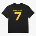 Ronaldo 7 Al-Nassr Football Club - Oversized T-Shirt Honor Football Greatness during Match Day Hype around FIFA World Cup 2026 Group Stage, Cristiano Ronaldo, Haaland and CR7, Argentina, France and Brazil, Sports Nostalgia, International