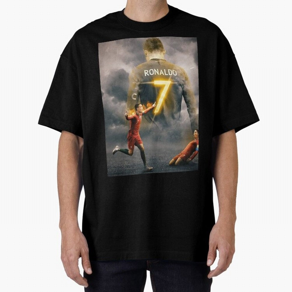 Aesthetic ronaldo poster Oversized T-Shirt Back Your Heroes with Match Day Hype around FIFA World Cup 2026 USA Canada Mexico, Mbappe, Brazil, Portugal and Argentina, Match Day Excitement, Supporter Culture, Golden Goals and Global Football Passion;