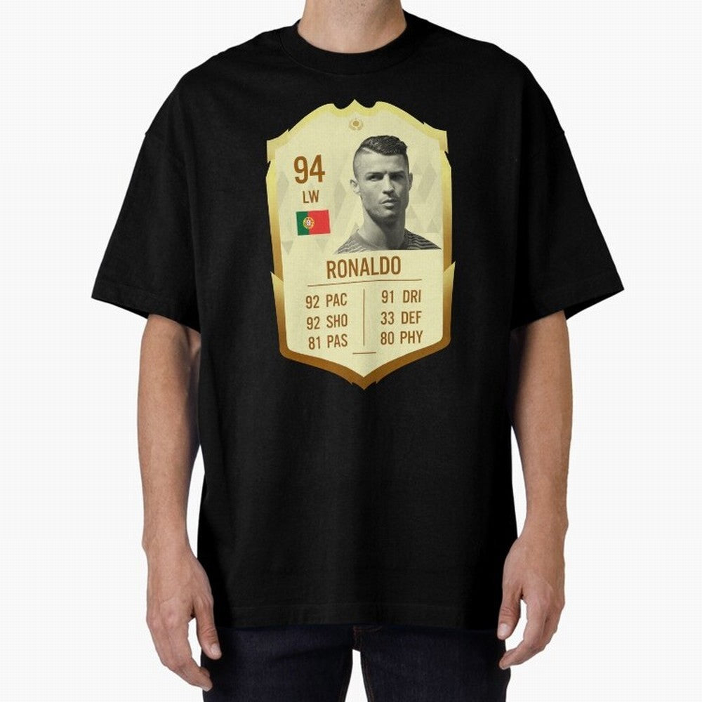 Cristiano Ronaldo Ultimate Card Oversized T-Shirt Carry the Colors and Pride of Global Football Passion for FIFA World Cup 2026 Group Stage, Centered on Haaland and Mbappe, England, France and Netherlands, Worldwide Fan Energy, Dramatic Goals,