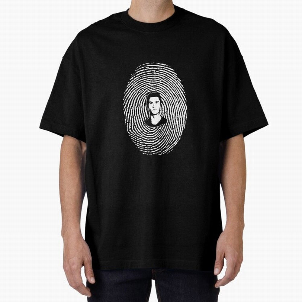 Cristiano Ronaldo fingerprint Oversized T-Shirt Feel International Energy from FIFA World Cup 2026 for Fans of Cristiano Ronaldo and Germany, Bringing Stadium Memories, Football Loyalty, International Chants and Championship Tradition; Great for