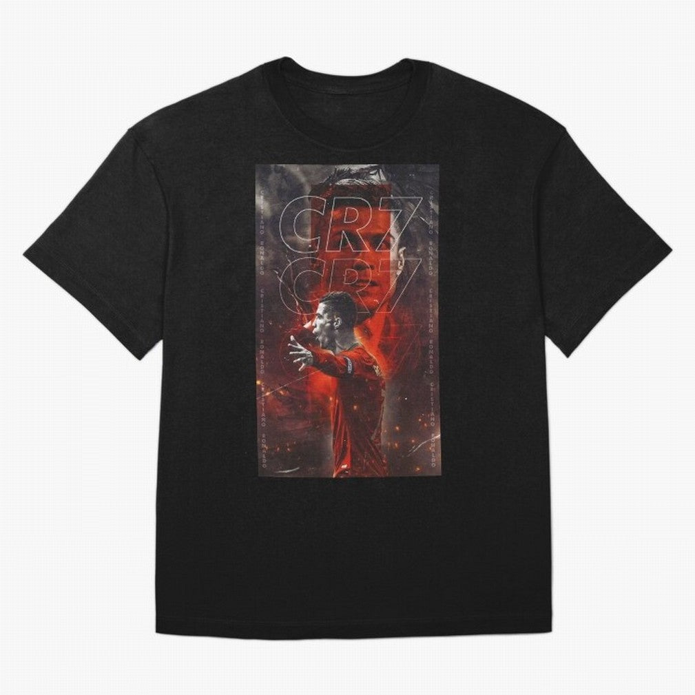 Cristiano Ronaldo Art Oversized T-Shirt Support Your Favorite Stars during FIFA World Cup 2026 for Fans of Messi, CR7 and Mbappe and England, Bringing Soccer Culture, Superstar Moments, National Team Dreams and Competitive Fire; Made for Collectors