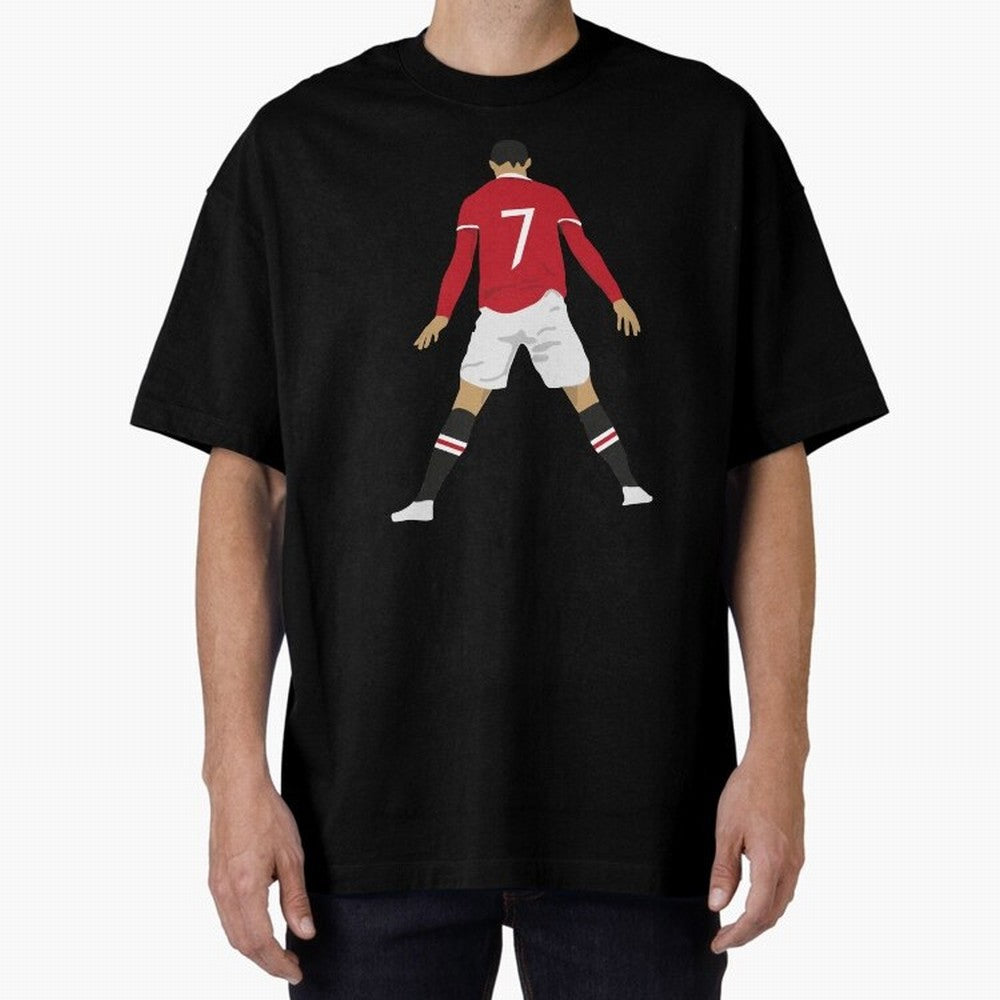 CR7 Man U | SIIIIIUUUUUUU (Celebration) Oversized T-Shirt Join the Countdown to FIFA World Cup 2026 USA Canada Mexico with Neymar, Haaland and Cristiano Ronaldo, Brazil, Portugal and Argentina Energy, Classic Soccer Heritage, Championship Pressure,