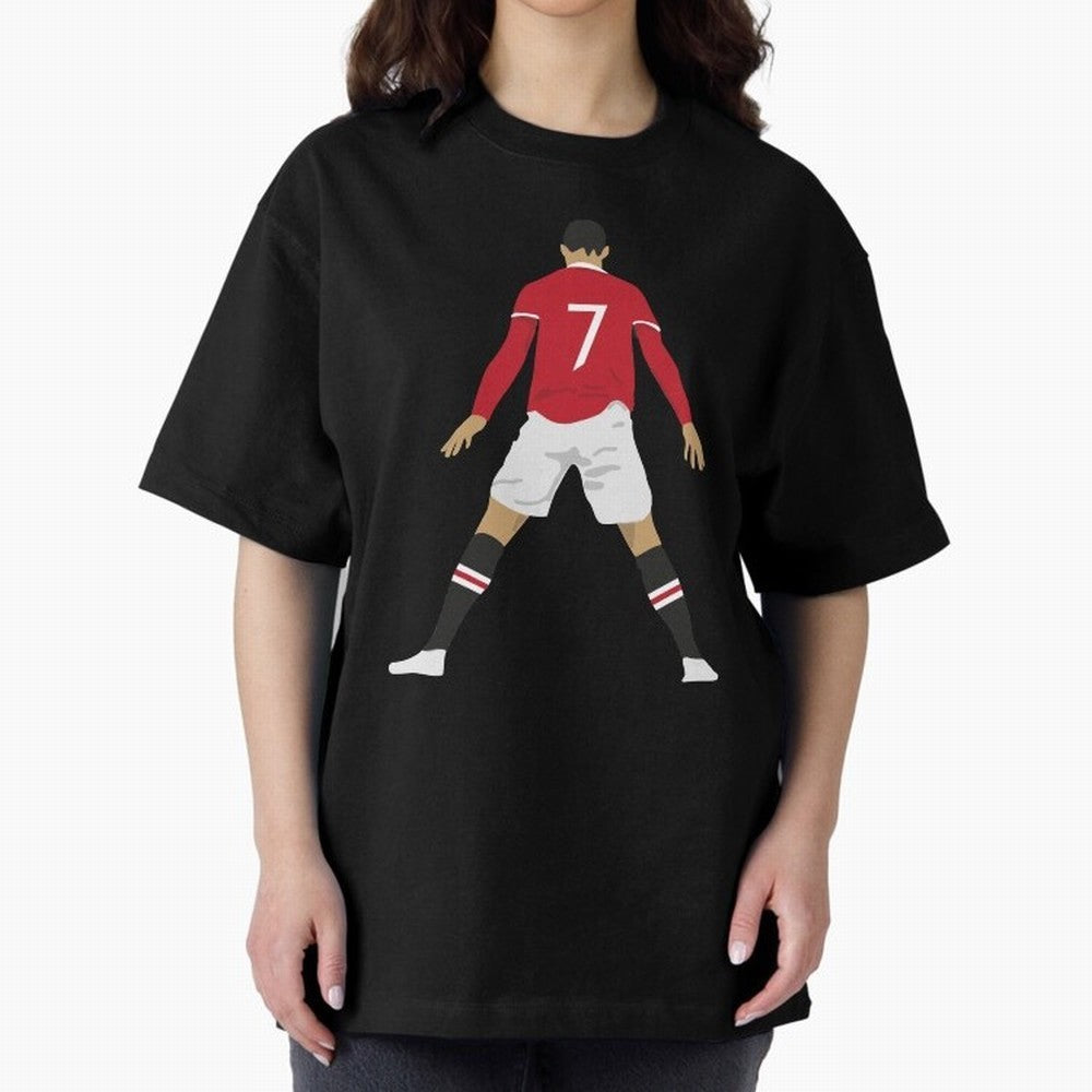 CR7 Man U | SIIIIIUUUUUUU (Celebration) Oversized T-Shirt Join the Countdown to FIFA World Cup 2026 USA Canada Mexico with Neymar, Haaland and Cristiano Ronaldo, Brazil, Portugal and Argentina Energy, Classic Soccer Heritage, Championship Pressure,