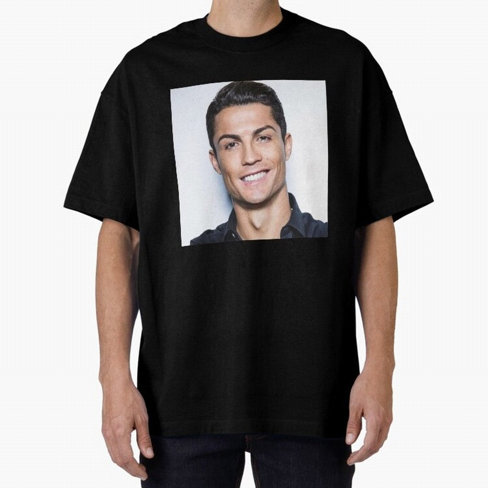 Cristiano Ronaldo Poster Oversized T-Shirt Celebrate Supporters United by Global Football Passion for FIFA World Cup 2026, Capturing Neymar, England, Retro Football Energy, Iconic Rivalries, Trophy Chase Drama and Stadium Atmosphere; Perfect for
