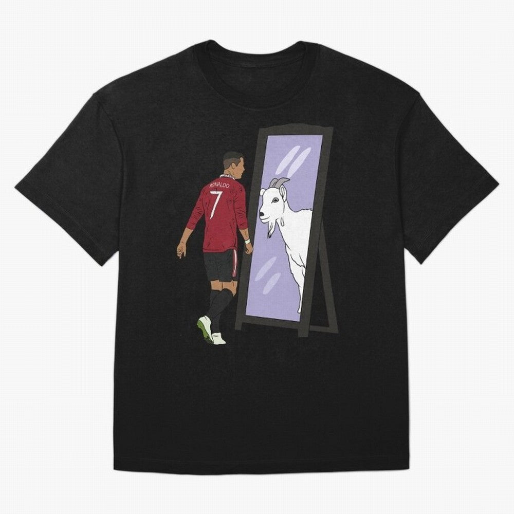 Cristiano Ronaldo Mirror GOAT Oversized T-Shirt Bring Supporter Culture to FIFA World Cup 2026 USA Canada Mexico Spirit, Centered on Brazil, Messi, Soccer Culture, Superstar Moments, National Team Dreams and Competitive Fire; Made for Collectors