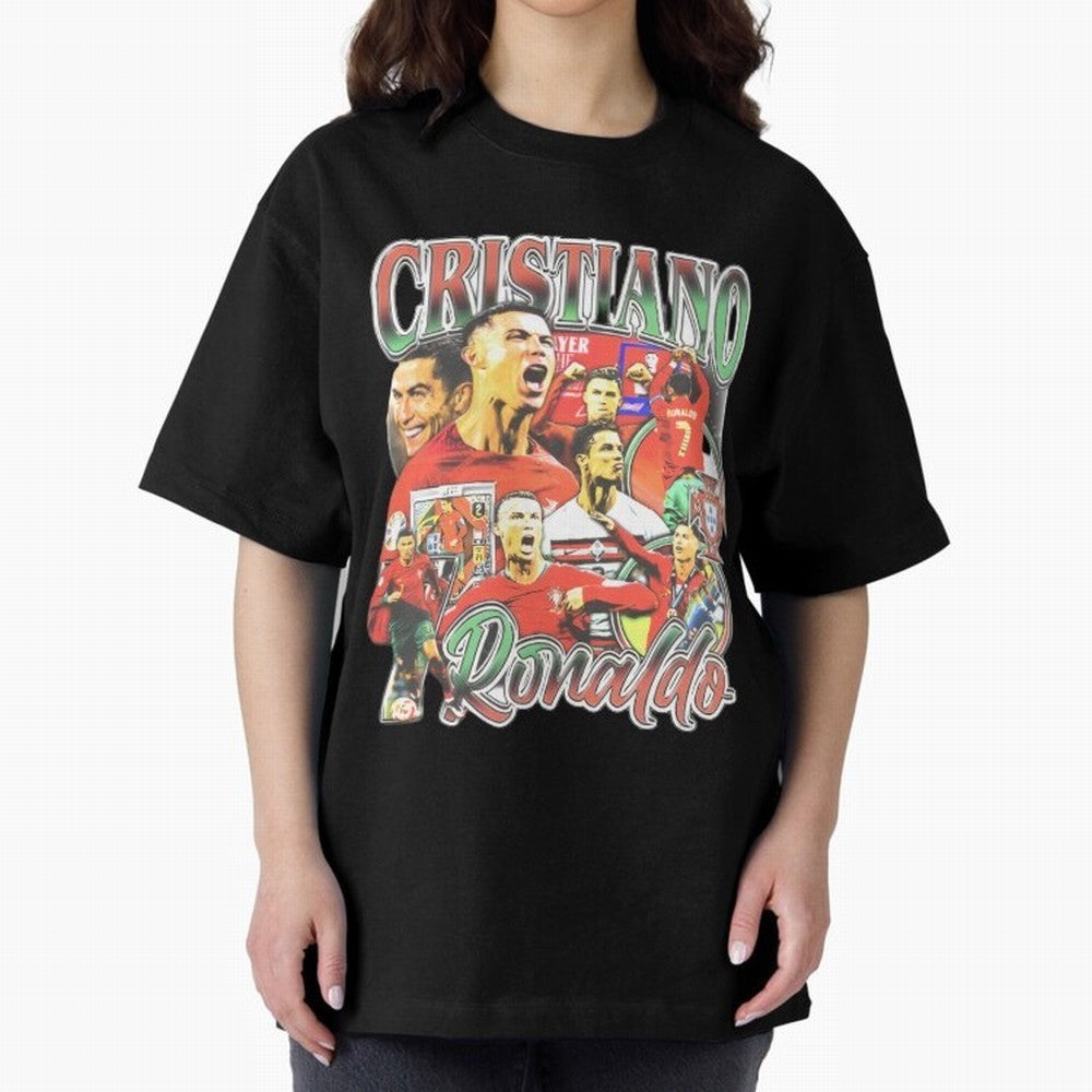 Cristiano Ronaldo Graphic Shirt Oversized T-Shirt Support Iconic Players in FIFA World Cup 2026 Group Stage Celebrating Mbappe and Neymar, Argentina, France and Brazil Energy, Goal Celebration Energy, Supporter Heritage, Football Icons and