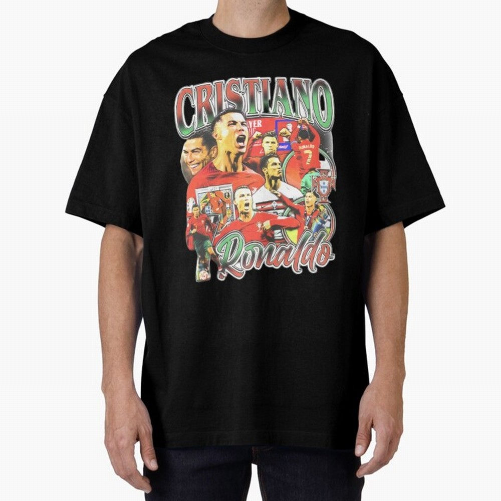 Cristiano Ronaldo Graphic Shirt Oversized T-Shirt Support Iconic Players in FIFA World Cup 2026 Group Stage Celebrating Mbappe and Neymar, Argentina, France and Brazil Energy, Goal Celebration Energy, Supporter Heritage, Football Icons and