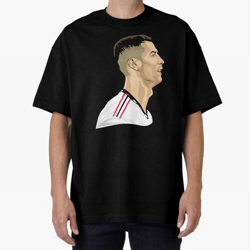 C Ronaldo - Iconic Oversized T-Shirt Capture FIFA World Cup 2026 Spirit, Centered on Portugal, Haaland and Mbappe, Football History, Final Match Energy, Crowd Noise and Once in a Lifetime Moments; Created for Match Day Parties, Soccer Gifts, Fan