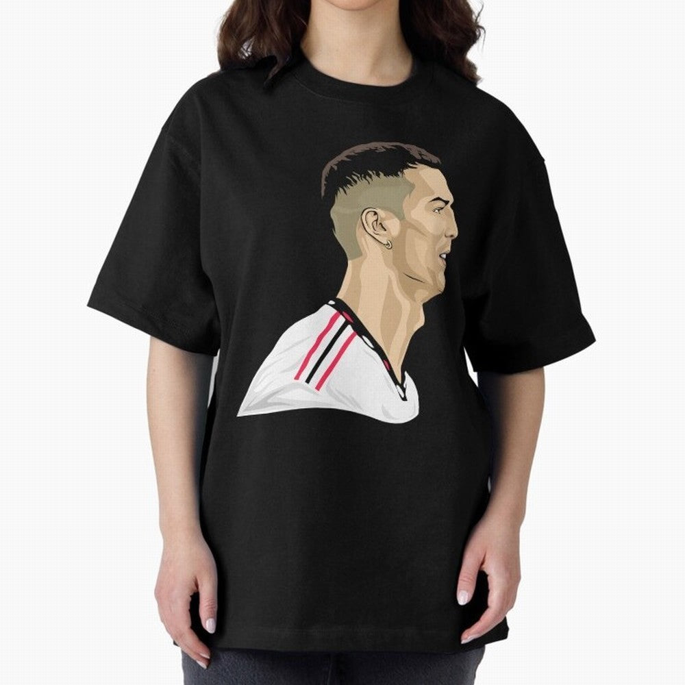C Ronaldo - Iconic Oversized T-Shirt Capture FIFA World Cup 2026 Spirit, Centered on Portugal, Haaland and Mbappe, Football History, Final Match Energy, Crowd Noise and Once in a Lifetime Moments; Created for Match Day Parties, Soccer Gifts, Fan