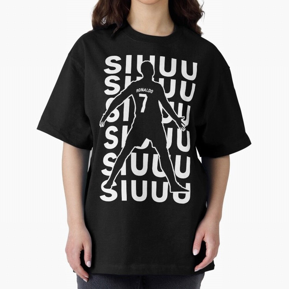siuuu ronaldo Cristiano CR7 memes MUFC Oversized T-Shirt Celebrate National Team Dreams in FIFA World Cup 2026 USA Canada Mexico for Fans of CR7 and Messi and Spain, Bringing Sports Nostalgia, International Competition, Famous Players and