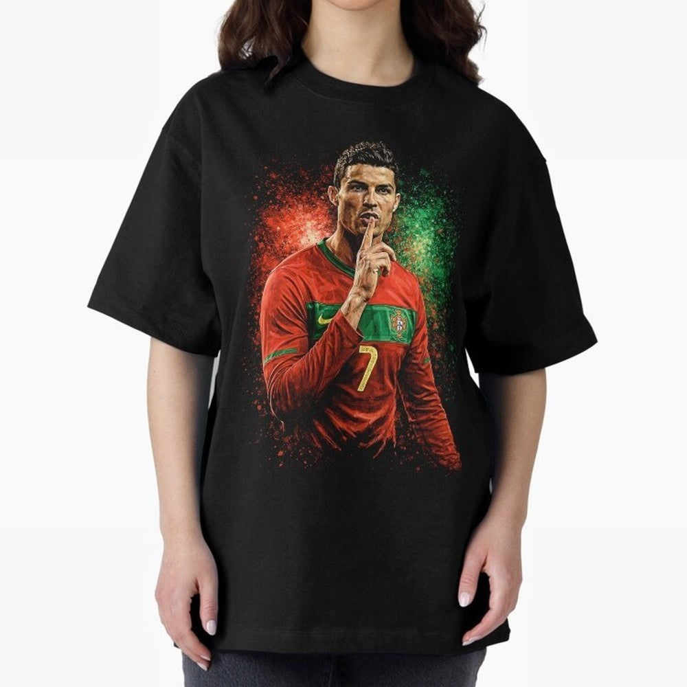 Cristiano Ronaldo Football Legend Oversized T-Shirt Feel International Energy from FIFA World Cup 2026 Spirit, Connected to France and Portugal, Messi, Neymar and Mbappe, Soccer Culture, Superstar Moments, National Team Dreams and Competitive Fire;