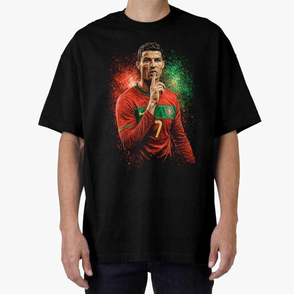 Cristiano Ronaldo Football Legend Oversized T-Shirt Feel International Energy from FIFA World Cup 2026 Spirit, Connected to France and Portugal, Messi, Neymar and Mbappe, Soccer Culture, Superstar Moments, National Team Dreams and Competitive Fire;