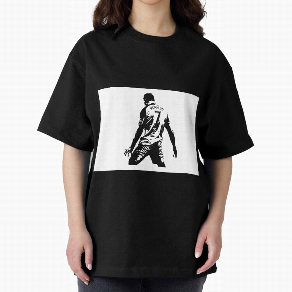Cristiano Ronaldo Oversized T-Shirt Wear the Spirit of Match Day Hype around FIFA World Cup 2026 USA Canada Mexico, Haaland, Portugal, Spain and Germany, Vintage Soccer Flavor, Modern Football Stars, National Flags and Final Night Emotion; Made for