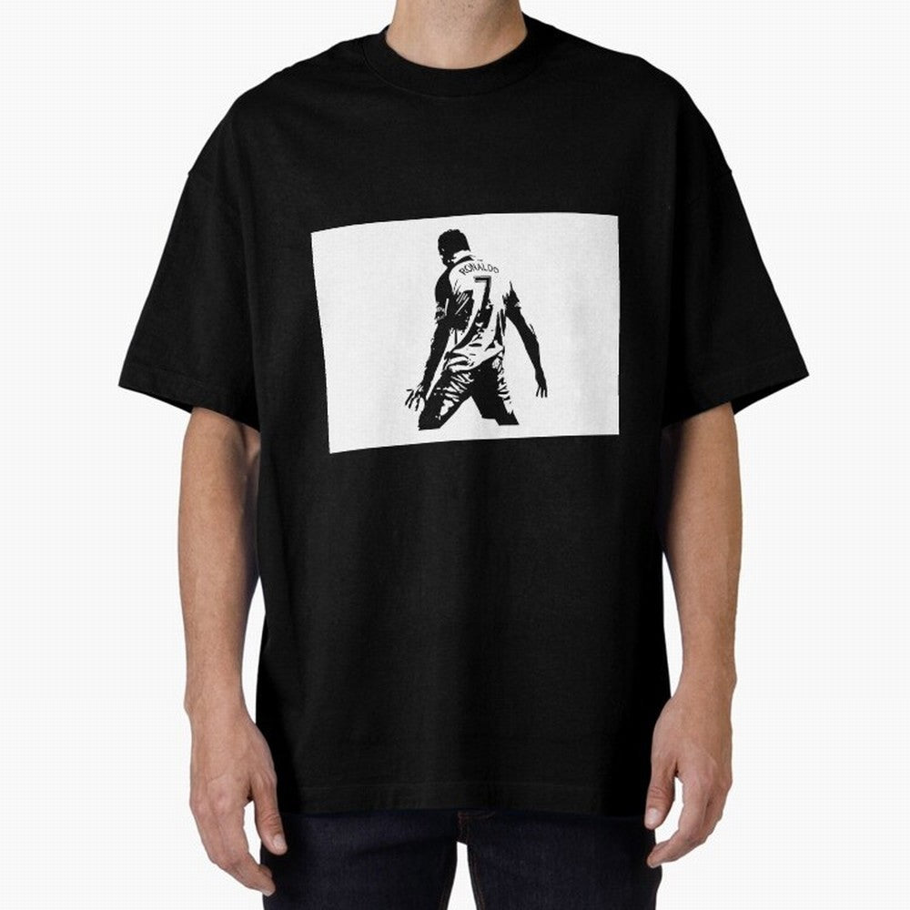 Cristiano Ronaldo Oversized T-Shirt Wear the Spirit of Match Day Hype around FIFA World Cup 2026 USA Canada Mexico, Haaland, Portugal, Spain and Germany, Vintage Soccer Flavor, Modern Football Stars, National Flags and Final Night Emotion; Made for