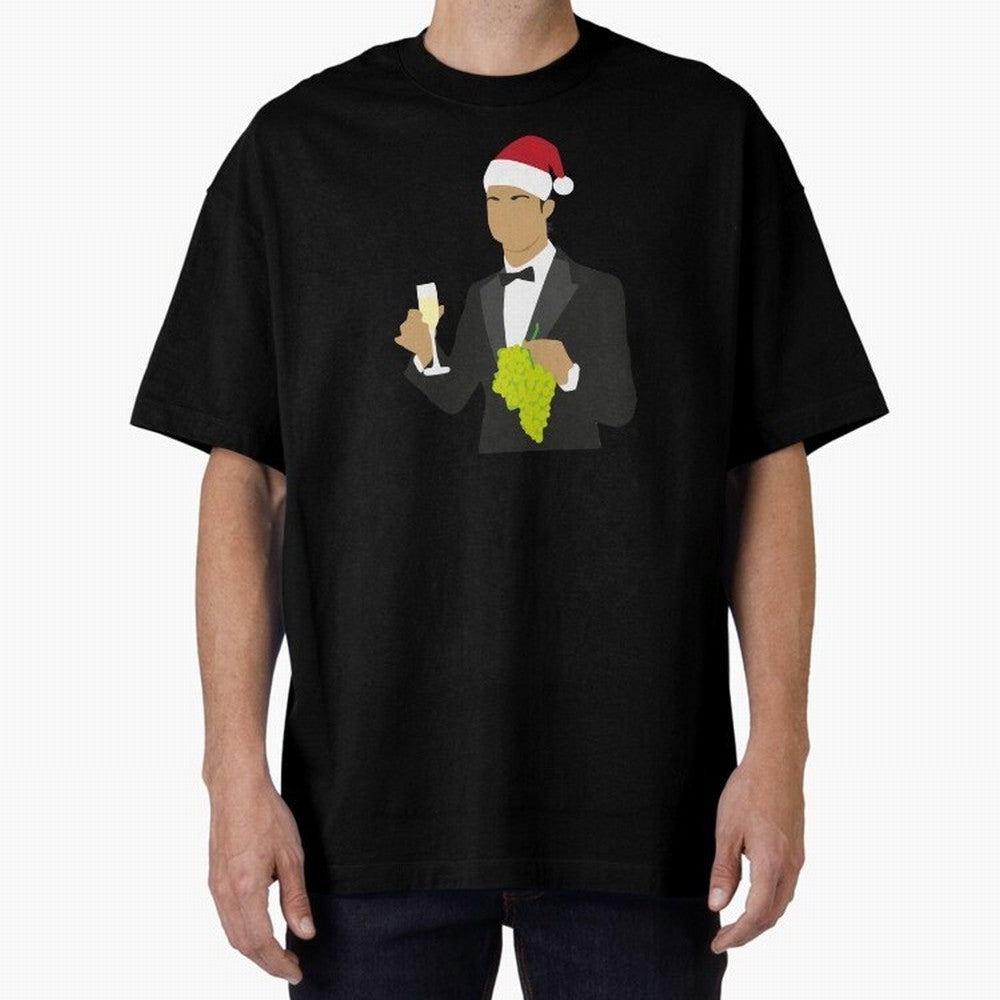 Cristiano Ronaldo enjoing Christmas Oversized T-Shirt Feel the Roar of FIFA World Cup 2026 for Fans of Messi, CR7 and Mbappe and Brazil, Bringing Sports Nostalgia, International Competition, Famous Players and Unforgettable Victories; Great for