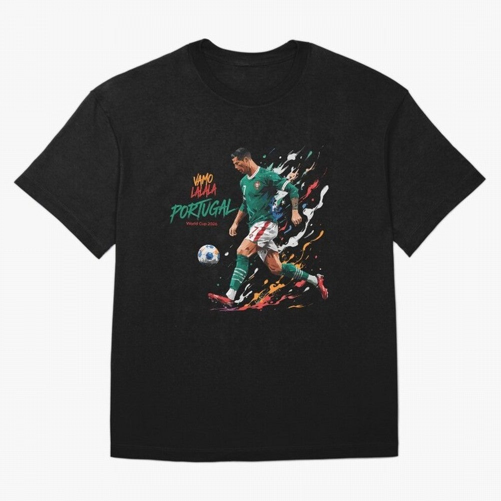 Portugal CR7 Fan World Cup 26 Oversized T-Shirt Turn Football Passion into FIFA World Cup 2026 Celebrating Messi and Cristiano Ronaldo, Spain Energy, Global Supporter Spirit, Legendary Goals, National Colors and Tournament Celebration; Great for