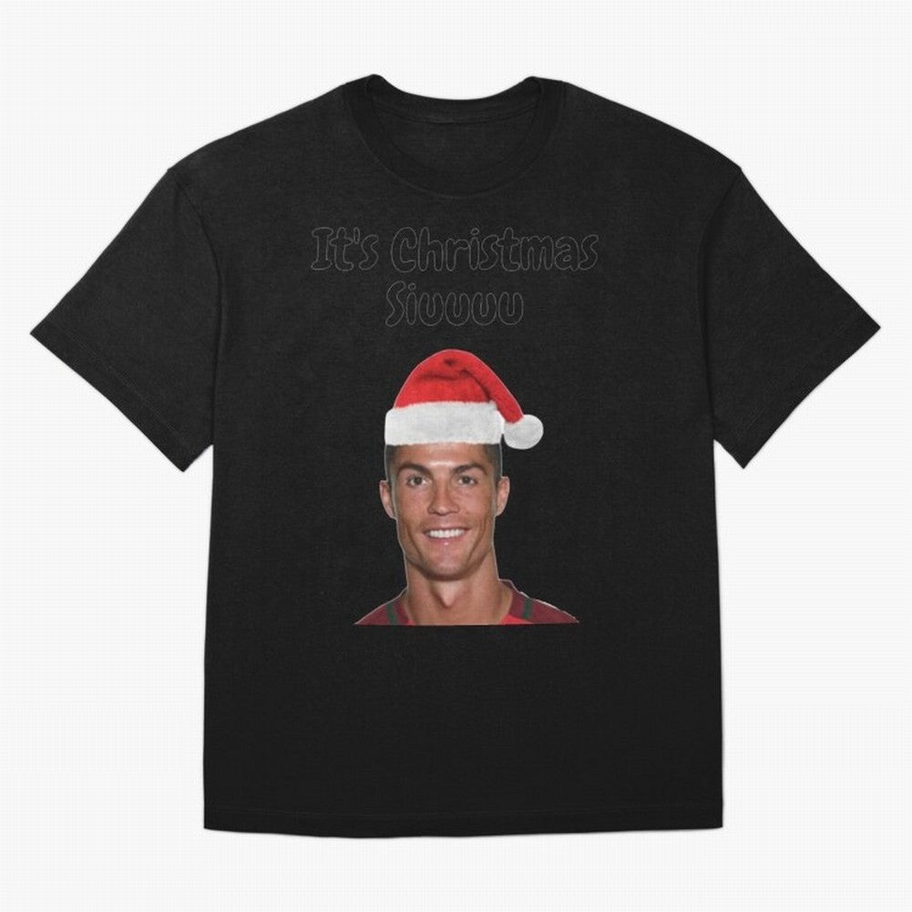 Cristiano Ronaldo Siuuu Funny Christmas Sweater Oversized T-Shirt Keep the Match Day Mood of Global Football Passion for FIFA World Cup 2026, Built around Haaland and Mbappe, England and Germany, Championship Spirit, Famous Goals, Roaring Crowds