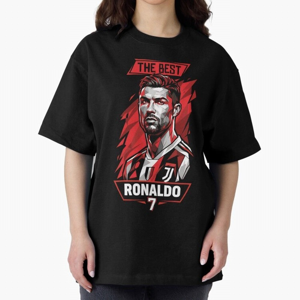 Cristiano Ronaldo CR7 Geometric Vector Portrait Oversized T-Shirt Celebrate Global Passion for Global Football Passion for FIFA World Cup 2026 Group Stage, Featuring Messi and Cristiano Ronaldo, England, Football Passion, Legendary Performances,