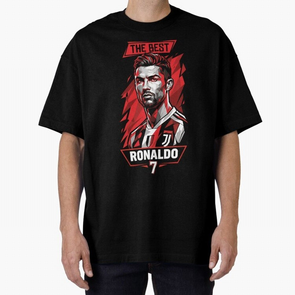 Cristiano Ronaldo CR7 Geometric Vector Portrait Oversized T-Shirt Celebrate Global Passion for Global Football Passion for FIFA World Cup 2026 Group Stage, Featuring Messi and Cristiano Ronaldo, England, Football Passion, Legendary Performances,