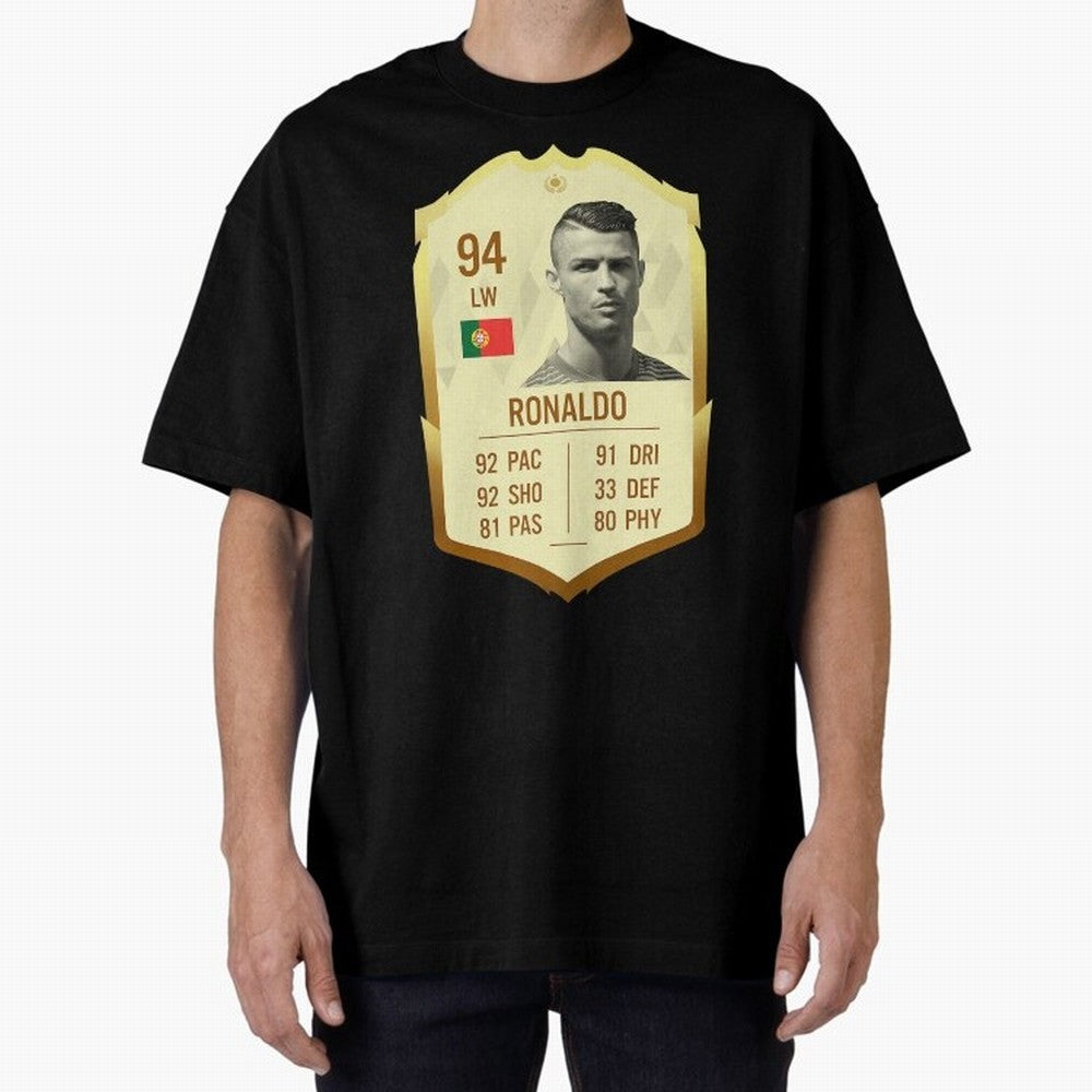 Cristiano Ronaldo Ultimate Card Oversized T-Shirt Relive Legendary Nights from FIFA World Cup 2026 Spirit, Capturing England, Haaland, Match Day Excitement, Supporter Culture, Golden Goals and Global Football Passion; Ideal for Fans Who Follow