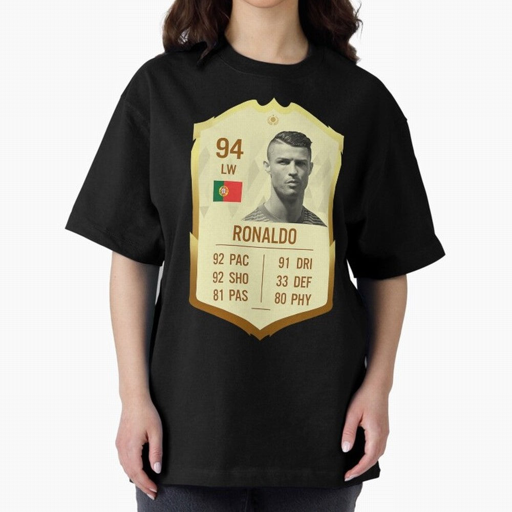 Cristiano Ronaldo Ultimate Card Oversized T-Shirt Relive Legendary Nights from FIFA World Cup 2026 Spirit, Capturing England, Haaland, Match Day Excitement, Supporter Culture, Golden Goals and Global Football Passion; Ideal for Fans Who Follow