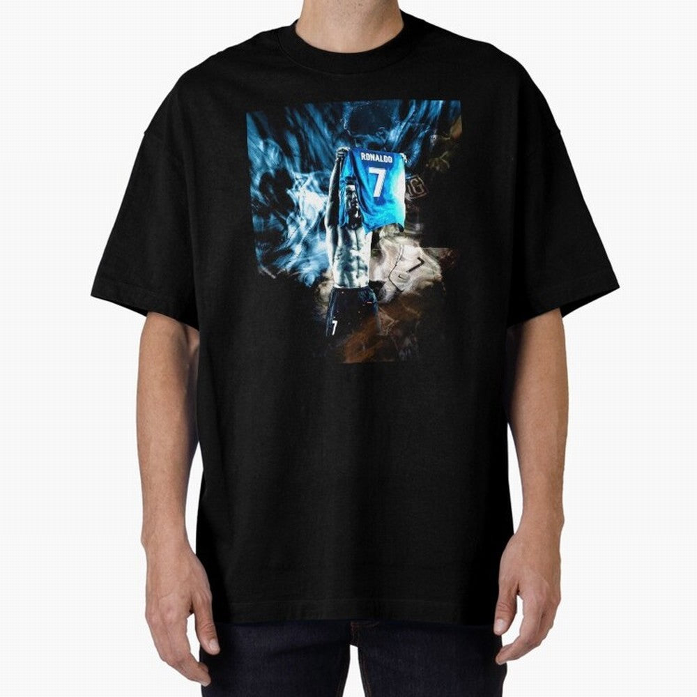 Cristiano Ronaldo Graphic Oversized T-Shirt Honor Champions and Dreams in FIFA World Cup 2026 Group Stage for Fans of CR7 and Messi and Argentina and Brazil, Bringing Classic Soccer Heritage, Championship Pressure, Fan Loyalty and International