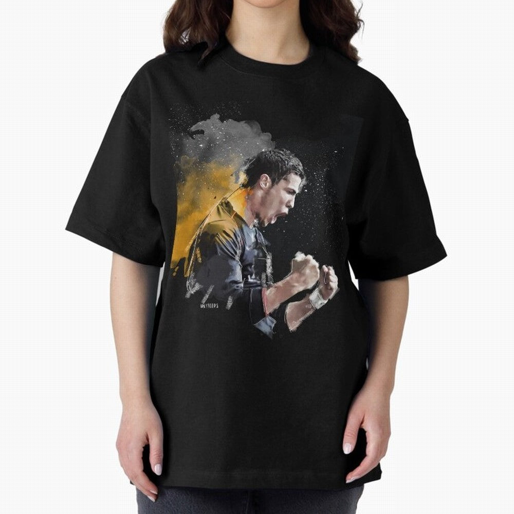 CRISTIANO RONALDO PAINTING Oversized T-Shirt Wear the Spirit of FIFA World Cup 2026 for Fans of Messi, CR7 and Mbappe and England, France and Netherlands, Bringing Tournament Hype, Historic Matchups, Family Viewing Parties and Global Sports Pride;