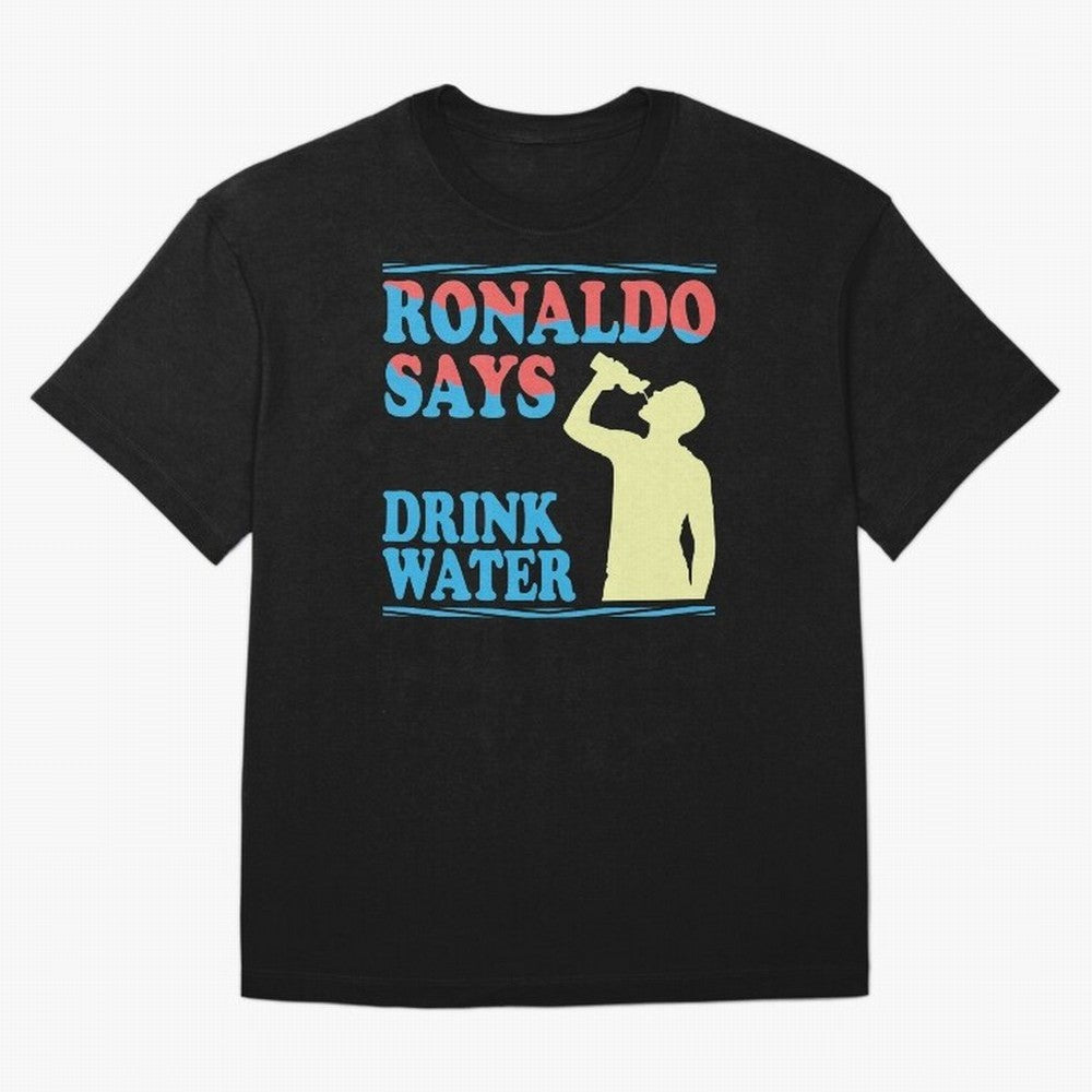 Drink Water Ronaldo Oversized T-Shirt Show Your Stadium Side during Global Football Passion for FIFA World Cup 2026 USA Canada Mexico, Inspired by Mbappe and Neymar, Portugal, Goal Celebration Energy, Supporter Heritage, Football Icons and
