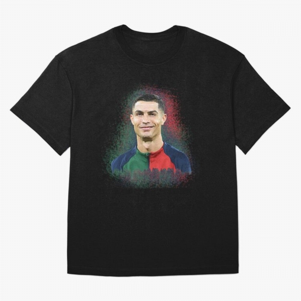 Cristiano Ronaldo digital art Oversized T-Shirt Follow FIFA World Cup 2026 USA Canada Mexico Connected to Messi, Spain Energy, Vintage Soccer Flavor, Modern Football Stars, National Flags and Final Night Emotion; Created for Match Day Parties,