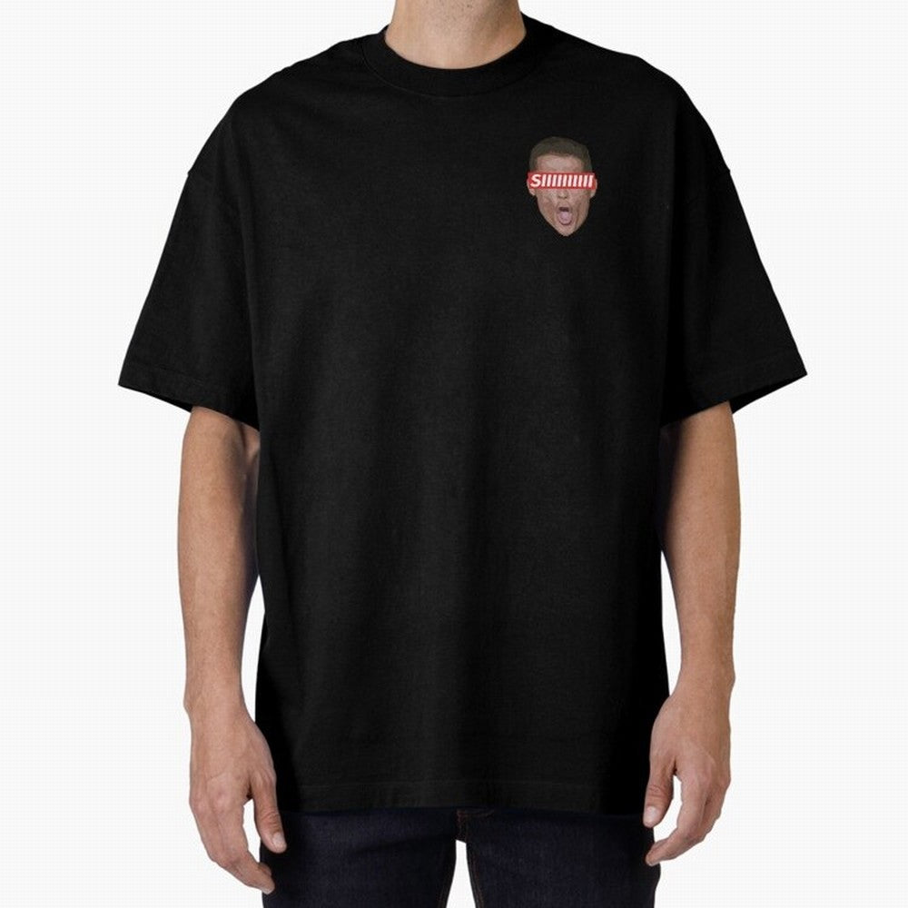 SIIII - Cristiano Ronaldo - Floating Head Oversized T-Shirt Follow FIFA World Cup 2026 USA Canada Mexico Spirit, with Portugal, CR7, Sports Nostalgia, International Competition, Famous Players and Unforgettable Victories; Perfect for People Who