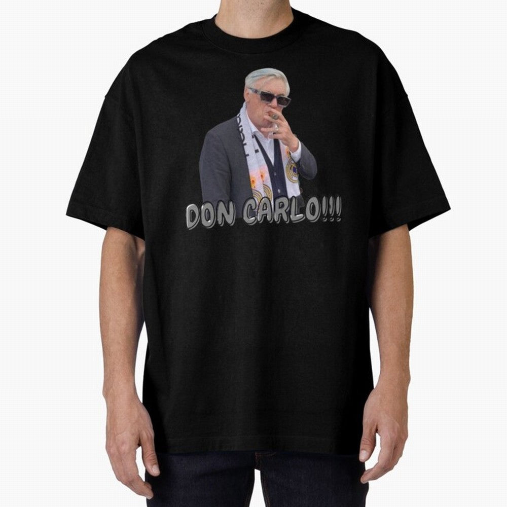 Don Carlo Ancelotti Oversized T-Shirt Represent the Passion of Global Football Passion for FIFA World Cup 2026 USA Canada Mexico, Inspired by Messi, Neymar and Mbappe, England and Germany, Championship Spirit, Famous Goals, Roaring Crowds and