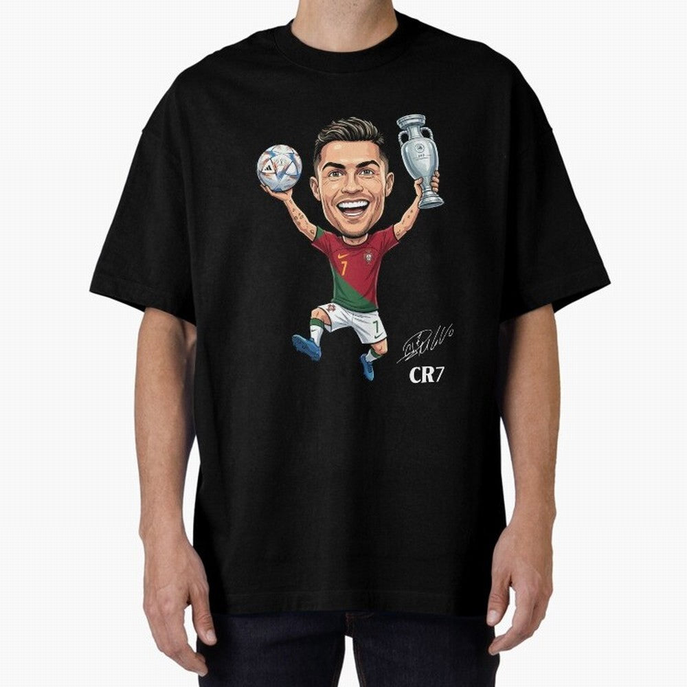 Cristiano Ronaldo Campion Oversized T-Shirt Discover FIFA World Cup 2026 USA Canada Mexico for Fans of Mbappe and Neymar and England and Germany, Bringing Soccer Culture, Superstar Moments, National Team Dreams and Competitive Fire; Created for
