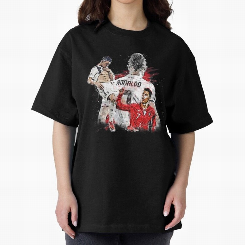 Cristiano Ronaldo Cristiano Ronaldo Oversized T-Shirt Make Game Day About Global Football Passion for FIFA World Cup 2026, Inspired by Mbappe and Neymar, Germany, Sports Nostalgia, International Competition, Famous Players and Unforgettable