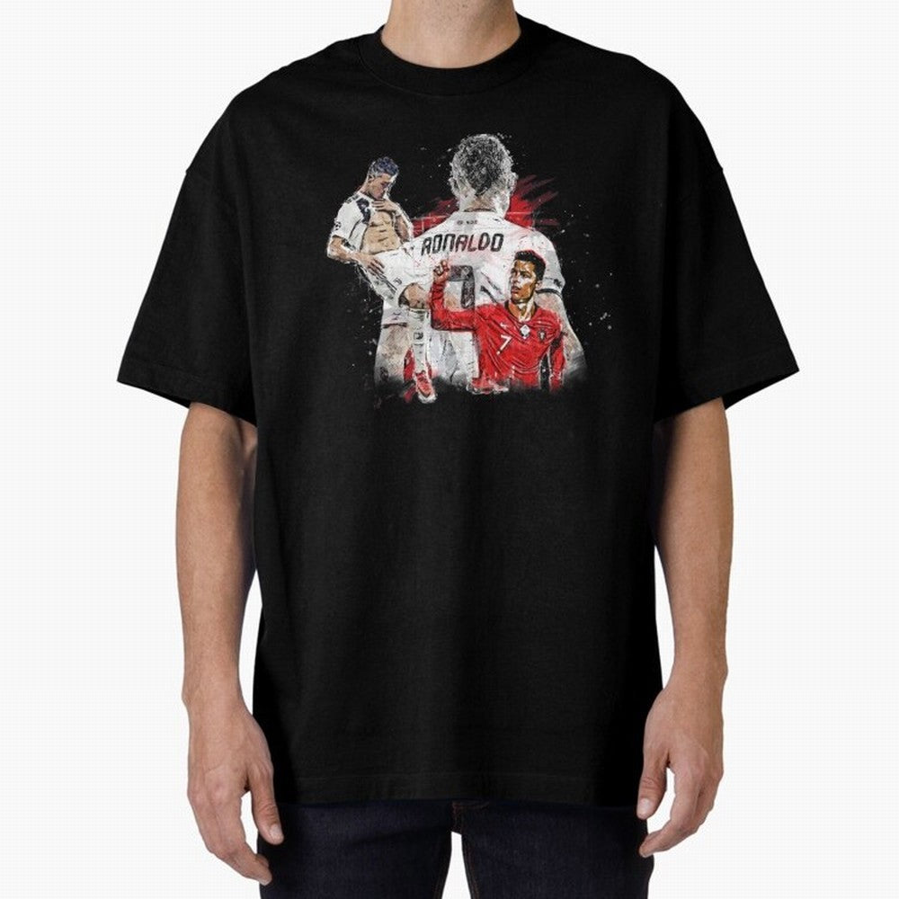 Cristiano Ronaldo Cristiano Ronaldo Oversized T-Shirt Make Game Day About Global Football Passion for FIFA World Cup 2026, Inspired by Mbappe and Neymar, Germany, Sports Nostalgia, International Competition, Famous Players and Unforgettable